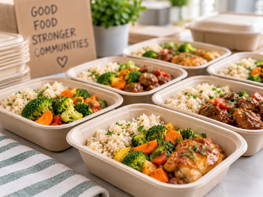 Cooked meals donated to community partners.